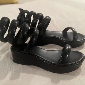 Cult Gaia ankle wrap black sandal - size 7